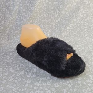 New Top Moda Ben-25 Black Faux Fur Slippers
